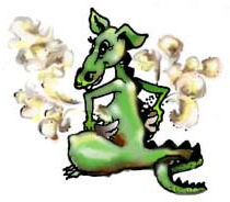 Dragon sitting and smiling