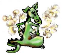 Dragon sitting and smiling